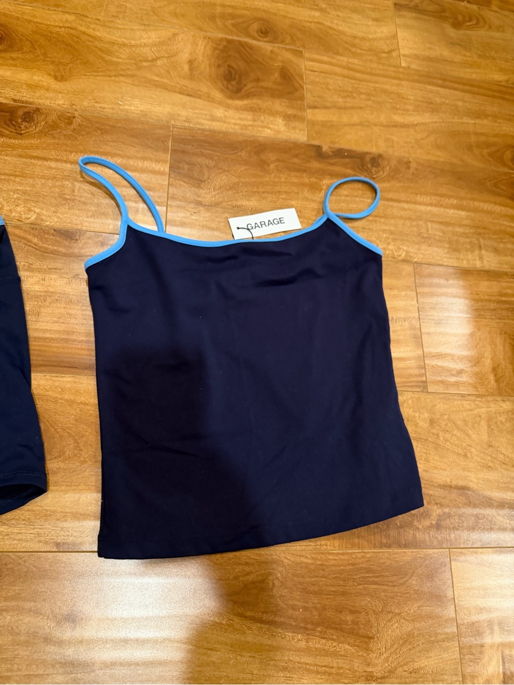Garage Navy Cami with Light Blue Trim